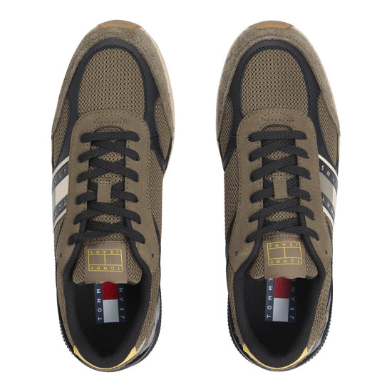 Tommy Hilfiger Suede Cleat Mixed Texture Trainers